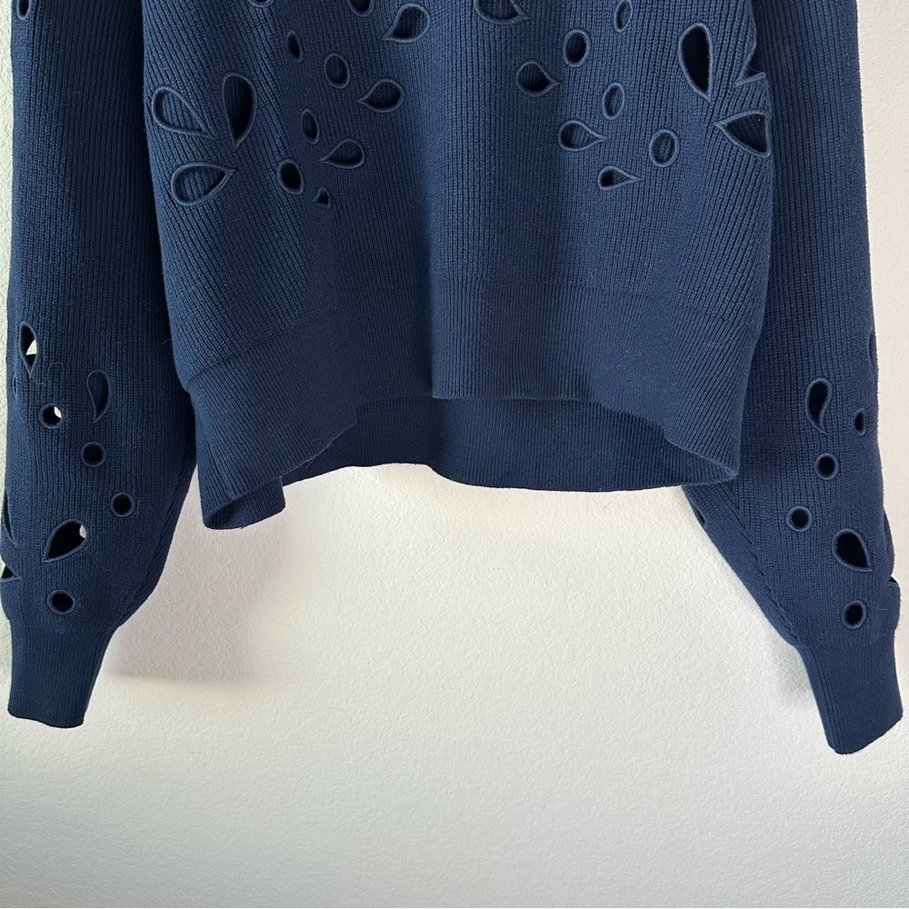 ULLA JOHNSON Vanessa Pullover Blue Embroidered Knit
Sweater SZ M - Picture 7 of 8